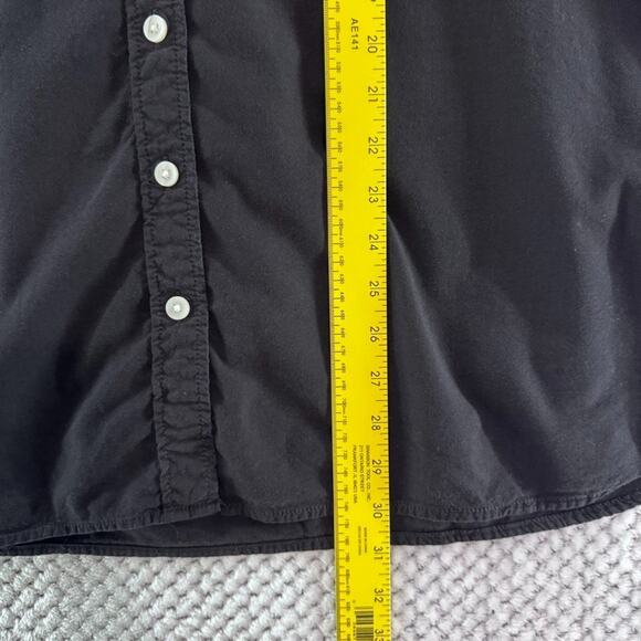 American Eagle Top Womens S Black Button Front Shirt Oversize Fit Long Sleeve - Picture 9 of 12